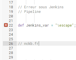 Jenkins unexpected char sans caractère d'échappement